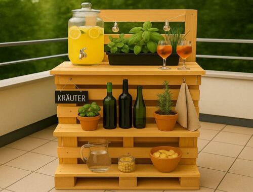 DIY-Balkonbar aus Paletten