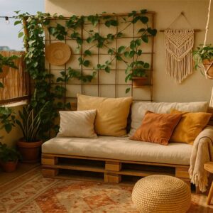 Balkon im Boho-Look
