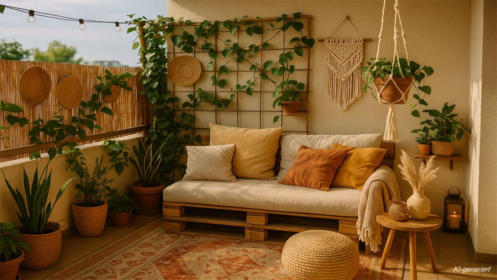 🌿 Wie gestaltest du deinen Balkon im Boho-Look? Inspirationen & DIY-Tipps 2 Balkon im Boho-Look