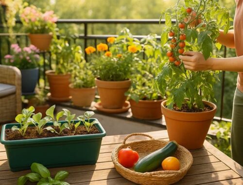 Balkon im August