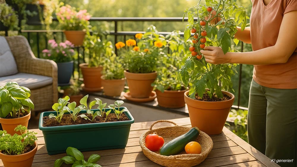 Balkon im August