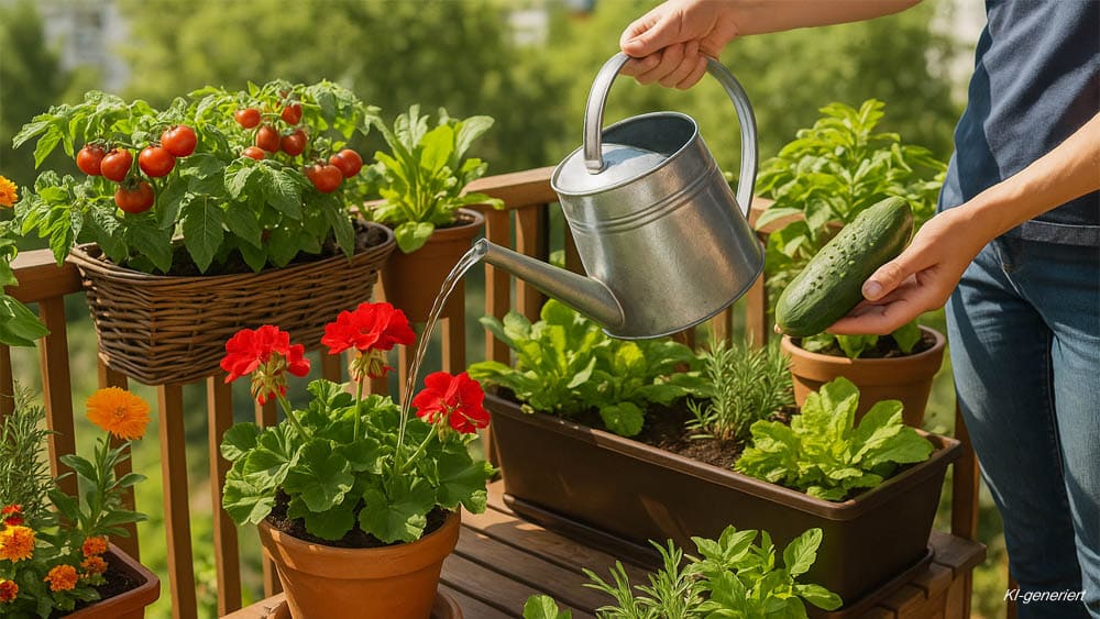🌿Balkon im Juli: Gießen wie ein Profi & die besten Ernten des Hochsommers 2 Balkon im Juli