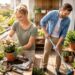 Frühjahrsputz planen: Paar macht den Balkon in 90 Minuten startklar – Pflanzen umtopfen, Erde vorbereiten und Balkonboden fegen.