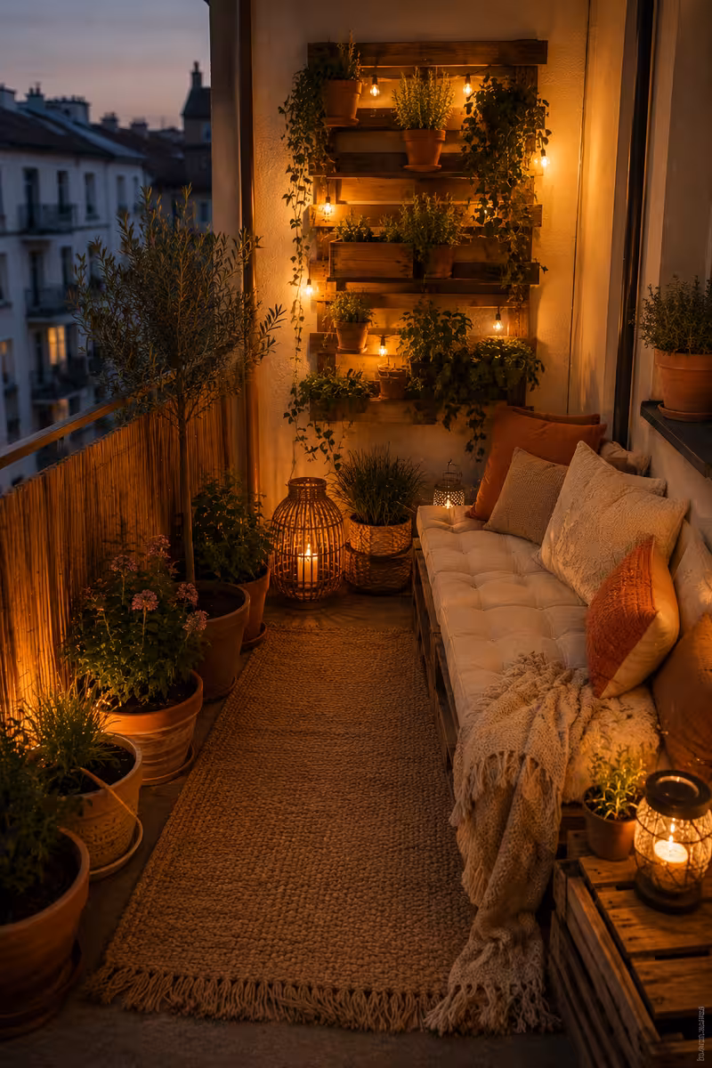 Fertiges Ergebnis für: Balkon im Boho-Look: Kleine Ideen mit großer Wirkung