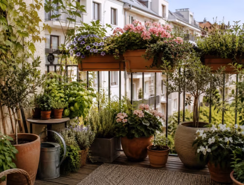 Balkonidee zum Thema: Balkon bepflanzen: Ideen für Balkonkästen und Töpfe