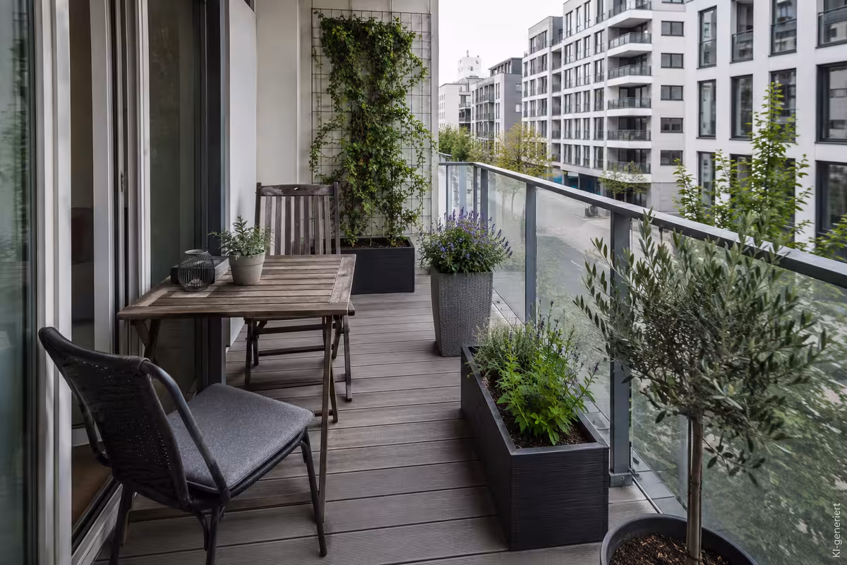 Balkonidee zum Thema: Balkonmöbel auswählen: Was passt auf meinen Balkon?
