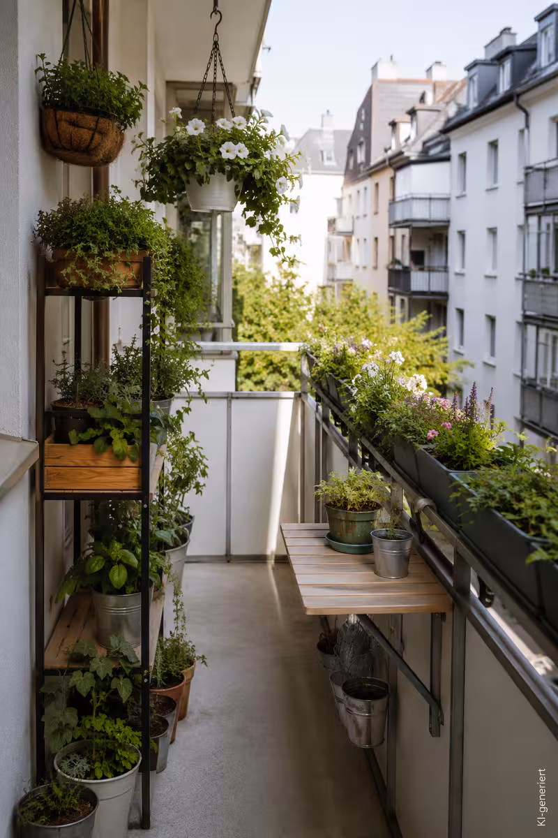 Umsetzung von: Kleinen Balkon gestalten: Ideen für jeden Zentimeter