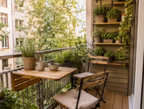 Balkonidee zum Thema: Kleinen Balkon gestalten: Ideen für jeden Zentimeter