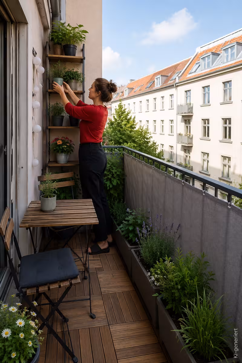 Umsetzung von: Balkon ohne Überdachung gestalten: Was funktioniert bei Wind und Wetter?