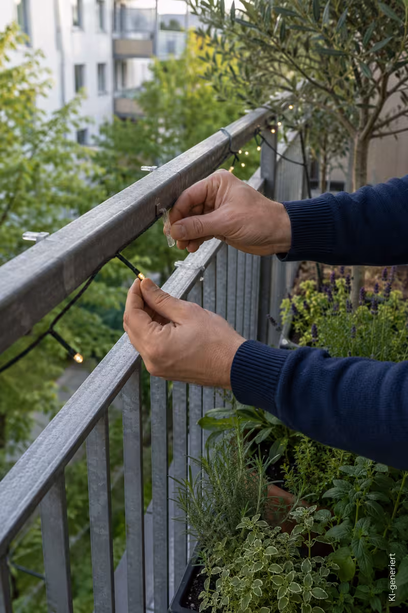 Materialien und Vorbereitung für: Balkonbeleuchtung: Welche Ideen passen zu kleinen Balkonen?