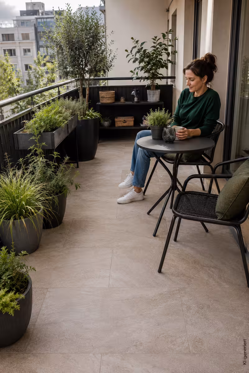 Fertiges Ergebnis für: Welche Balkonfliesen passen zu deinem Balkon?