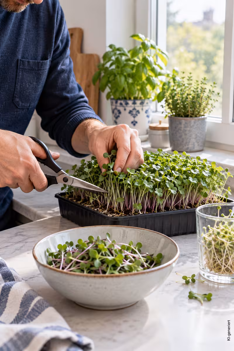 Fertiges Ergebnis für: Wie kannst du Microgreens und Sprossen zu Hause ziehen?